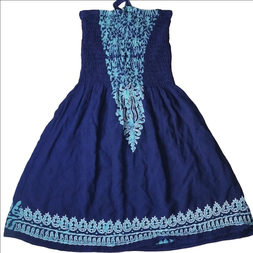 Advance Apparels Blue Halter Sundress - Picture 4 of 4